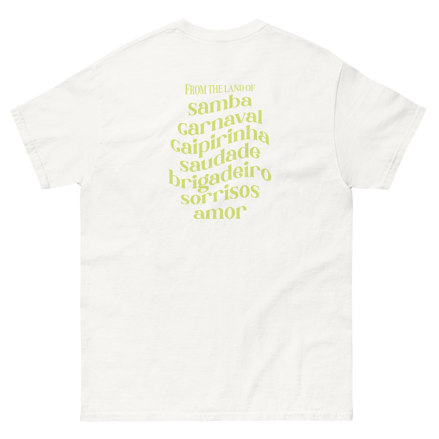 Camiseta "From the Land of Samba" - Bordado Amarelo